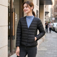 Jaket Bulu Angsa Putih Ringan Wanita dengan Logo Kustom, Mantel Puffer Berlapis untuk Musim Dingin dan Awal Musim Semi, Pakaian Luar Ruangan