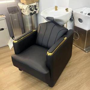 Im Trend 2025: Luxuriöser Weißgoldener Friseursalon-Waschsessel mit Kopftherapie-Funktion, Verstellbarer Moderner Spa-Shampoo-Stuhl und Waschliege - Product Image 1