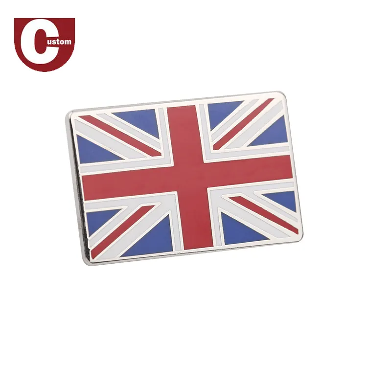 Commemorate Lapel Pin Cheap Custom British Flag Metal Enamel Pin Badge