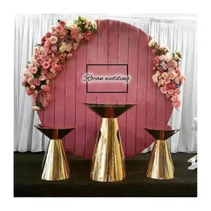 Wedding party Dessert Cake Table Silver Metal mirror shinny Gold Round Cylinder pedestal stand for food for party