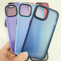 Coque PC en acrylique mat pour iPhone 15 14 Pro Max Vente en gros de produits au comptant Coque de téléphone portable avec cadre noir détachable pour la peau