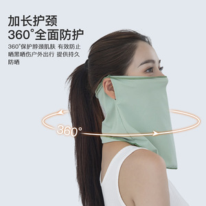 <b>Sunscreen</b> Face Mask Ice Silk Cooling Ear Loop Style Unisex UV Protection Breathable Cycling Sunshade - Product Image 2