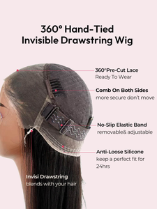 Brésilien 360 pleine dentelle frontale perruques de cheveux humains avec frange Invisi <span class=keywords><strong>dessin</strong></span> vague de corps pré-coupe suisse dentelle chignon perruque pour les femmes - Product Image 6