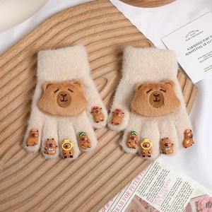 Kapibala sarung tangan rajut, sarung tangan rajut lima-jari nyaman Mink bayi bulu hangat dan dingin untuk bersepeda dan bepergian 2025 - Product Image 2