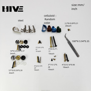 Set di copertura per dita con fibbia a vite a 3 colori-copri dita celuloide in acciaio inossidabile-essenziale per i produttori di spille con coda di <span class=keywords><strong>chitarra</strong></span> - Product Image 2
