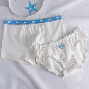 Couple sous-vêtements femmes hommes boxers Shorts coeur sous-vêtements à lacets Femme <span class=keywords><strong>Sexy</strong></span> garçons filles femme culotte Lingerie amoureux culotte - Product Image 2