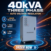 Stabilisateur/Régulateur de tension triphasé automatique 40 kVA personnalisé OEM/ODM SVC VOLTIQUE 50/60 Hz avec écran LCD, prix usine, 380 V pour