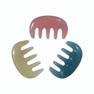 Productos para el cuidado del cuero cabelludo, masaje de drenaje meridiano, peine de resina de cinco dientes, gua sha para la cabeza - Product Image 4