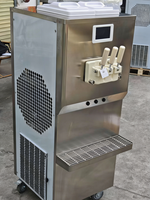 Touchscreen bediening commerciële soft serve ijsmachine dubbele compressor 3 smaken voorverkoelende vershoudende ijsmachine