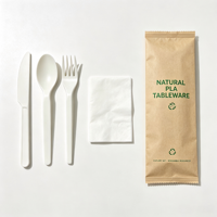Ensemble de couverts de fête écologiques de qualité alimentaire, résistants, anti-graisse, blancs et noirs, en PLA biodégradable, jetables, avec logo personnalisé