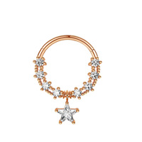 Acier Inoxydable 316L Zircon Articulé Clicker Segment Anneau Nez Piercing Oreille Cartilage Corps Piercing Bijoux