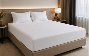 Sábana Ajustable Elástica Comercial al por Mayor, Sábana Ajustable de Algodón Blanco con Bolsillo Profundo para Hotel, Resort y Hospital - Product Image 2