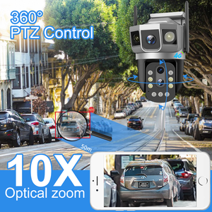กล้องวงจรปิดระบบออปติคอลซูม4G มองเห็นในเวลากลางคืนระบบเตือนภัยอัตโนมัติ V380 8MP ซูมออปติคอลกล้อง4G ซูมออปติคอล10x - Product Image 2