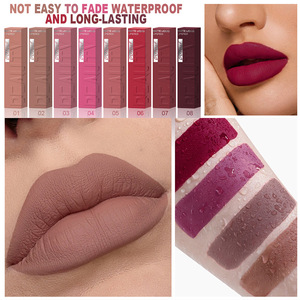 Brillo Labial Mate en Múltiples Colores, No Seco, Fácil de Usar para Maquillaje Labial Femenino - Product Image 6