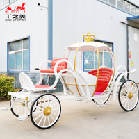 Chariot royal de Cendrillon d'usine, véhicule classique de conte de fées, pour mariage, modèle citrouille avec rideaux