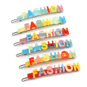 1 lot d'épingles à cheveux en plastique, élégantes épingles à cheveux avec mots pour femmes, lettres personnalisées, nom et couleurs - Product Image 2