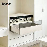 Coffre-fort à remontoir de montres avec serrure biométrique à empreinte digitale, vitrine rotative à 2 niveaux en verre, coffre de sécurité pour bijoux et présentoir de stockage