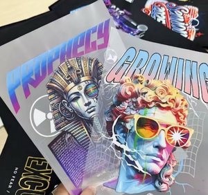 Autocollants DTF personnalisés Cool Urban Cat & Neon Bear pour transfert thermique sur film PET pour T-shirts Streetwear – Transferts DTF - Product Image 3