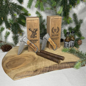 Boîte de cadeaux personnalisée pour garçons d'honneur Paquet de vin à cigares Boîte à couteaux en bois gravée pour proposition de mariage pour homme - Product Image 2