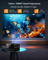 CRE CR67 1080P 1200 Lumens Android 9 Projecteur Portable avec Haut-parleurs Stéréo HIFI 3D Prêt pour l'Education et l'Utilisation Professionnelle