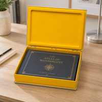 Boîte en fer blanc personnalisée en forme de livre avec charnière, étui métallique haut de gamme pour chocolat, biscuits, bonbons et emballages cadeaux
