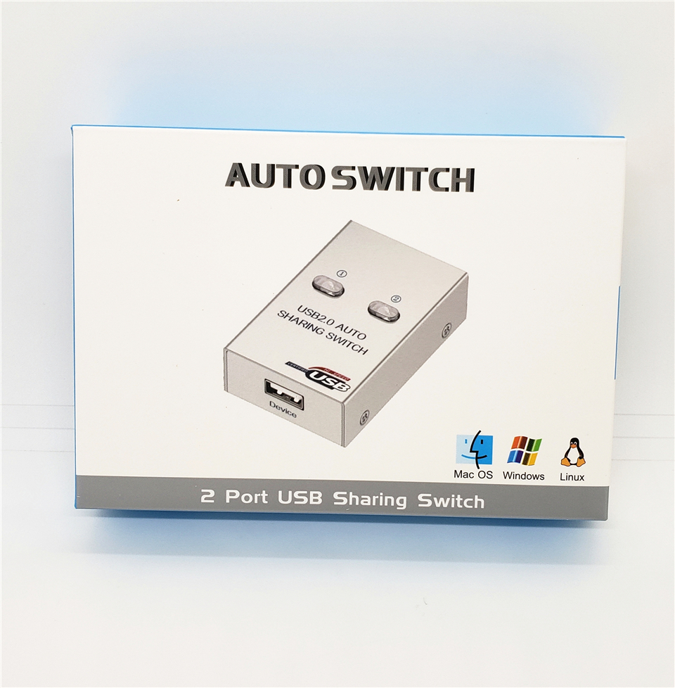 SinLoon Selettore interruttore stampante 2 in 1 out USB 2.0 hub condiviso per stampante, scanner, altoparlanti, tastiera, mouse, disco rigido con 2 cavi di stampa USB 2.0