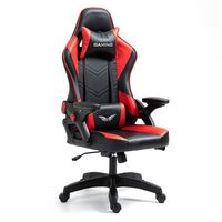 Chaise de jeu ergonomique en cuir synthétique avec appui-tête réglable et rotatif
