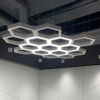 Lampu Gantung LED DIY Gaya Industrial Bentuk Heksagonal Bulat Tidak Beraturan untuk Pusat Perbelanjaan, Warnet, Gym, Kantor