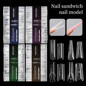 Nouvelles 280 formes à ongles sandwich pour extensions, bases et finitions, double usage pour gels cristal et polygel, outil de modelage d'ongles - Product Image 1