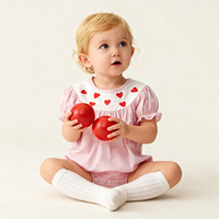 Combinaison à volants Hongbo pour bébé fille nouveau-né, vêtements de Pâques, barboteuse à manches courtes avec broderie de lapin mignon