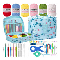 Kit de Herramientas para Tejer con Hilo para Principiantes, Accesorios de Bricolaje, Paquete de Práctica con Bolsa de Almacenamiento y Organizador, Suministros para Manualidades