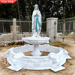 Grande <span class=keywords><strong>fontaine</strong></span> d'eau en marbre sculptée à la main représentant la Vierge <span class=keywords><strong>Marie</strong></span> pour l'extérieur - Product Image 6