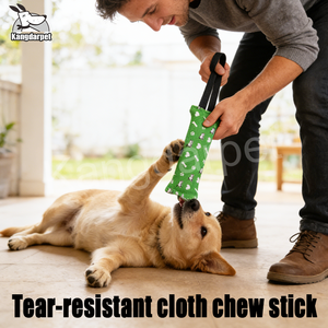 <b>Interactive</b> Dog Tug Chew <b>Toy</b> with Handle - Tear-Resistant Teething Relief <b>Toy</b> for Small/Medium Dogs Multi Colors - Product Image 4