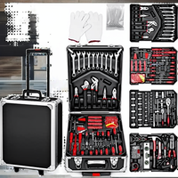 Ensemble d'outils portables sur roulettes avec coffret rigide, kit d'outils à douilles pour la maison, le garage et la réparation automobile 499