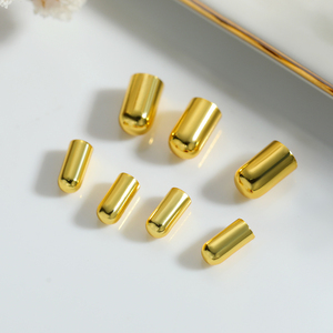 Có Thể Điều Chỉnh Đồ Trang Sức Bằng Đồng Phát Hiện 18K Vàng Mạ Dây Uốn <span class=keywords><strong>End</strong></span> Bead Thép Không Gỉ Vòng Đeo Tay Clasp Da Dây <span class=keywords><strong>End</strong></span> Mũ - Product Image 5