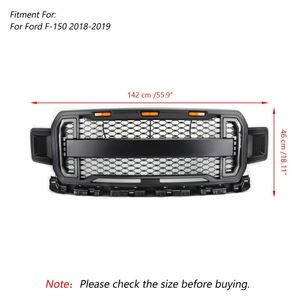 Gobison Accessoires de Pickup Raptor Bodykit Grille de pare-chocs avant avec lumière DRL pour <span class=keywords><strong>FORD</strong></span> F150 2018 2019 2020 Car Grille - Product Image 4