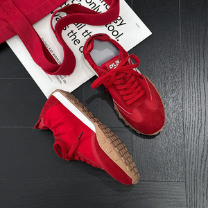 Zapatillas Deportivas de Suela Gruesa para Mujer, Primavera-Verano 2026, Transpirables, Rojas, de Cuero Genuino, Cómodas, Blancas - Product Image 5