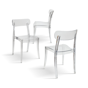 Colette Transparent <b>Chair</b> Set Of 4 Polypropylene Indoor <b>Dining</b> <b>Chairs</b> - Product Image 2