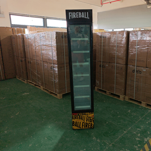 Refrigerador de exhibición de puerta de vidrio transparente ultrafino vertical comercial escaparate LED bebidas nevera delgada - Product Image 6