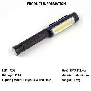 COB LED túi làm việc ánh sáng đèn pin với nam châm cơ sở thép clip và Nhôm Cơ thể xe khẩn cấp Bút lũ chùm ánh sáng đèn flash - Product Image 3