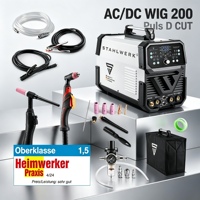 Soldadora de Plasma y MMA de Pulso AC/DC de Marca Europea, 230V, Inversor Multifunción con Pantalla Digital LED, Marca STAHL WERK