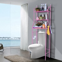 Étagère de rangement en métal à 3 niveaux sans perçage pour salle de bain, à poser au-dessus des toilettes, organisateur de placard