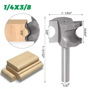 Fraise latérale demi-ronde mèche de routeur 12.7mm/6.35mm tige fraise à bois