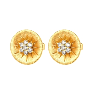 Boucles d'oreilles unisexe en or jaune 18 carats avec diamant Starlight Clous d'oreilles classiques en or 18 carats avec diamant Starlight pour anniversaire de fiançailles - Product Image 2