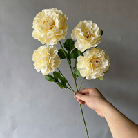 Bunga Sutra Ranunculus Peony Putih Pink Berkualitas Baik 4 Kuntum untuk Dekorasi Pernikahan