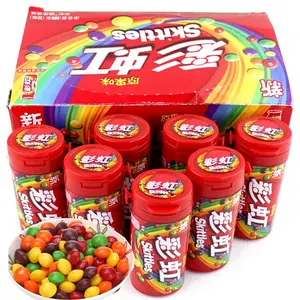 Nouveau produit Exotic skittless Candy Fruit Gummy 50g Candy Couleurs mélangées Skittlss Candy Exotic Snacks