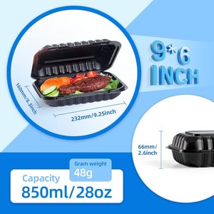 Boîte à clapet transparente en PP jetable, emballage alimentaire de qualité alimentaire pour plats à emporter - Product Image 2
