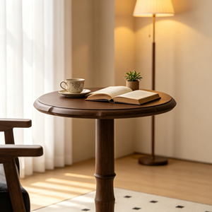 Mesa de Centro Redonda de Madera, Diseño Minimalista, Hecha a Mano, Muebles Modernos para Sala de Estar - Product Image 5