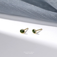 CE121 - Boucles d'oreilles clous en argent sterling style forêt et avocat pour femme, design tendance et de niche, bijoux en argent uniques de luxe léger