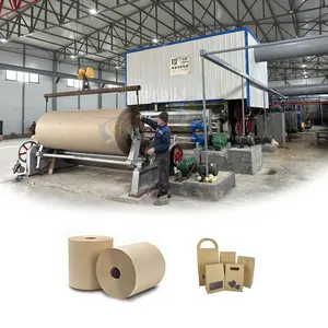 Ligne de production de papier artisanal d'occasion personnalisé vieux papier recycler rouleau de papier kraft machine de fabrication moulin